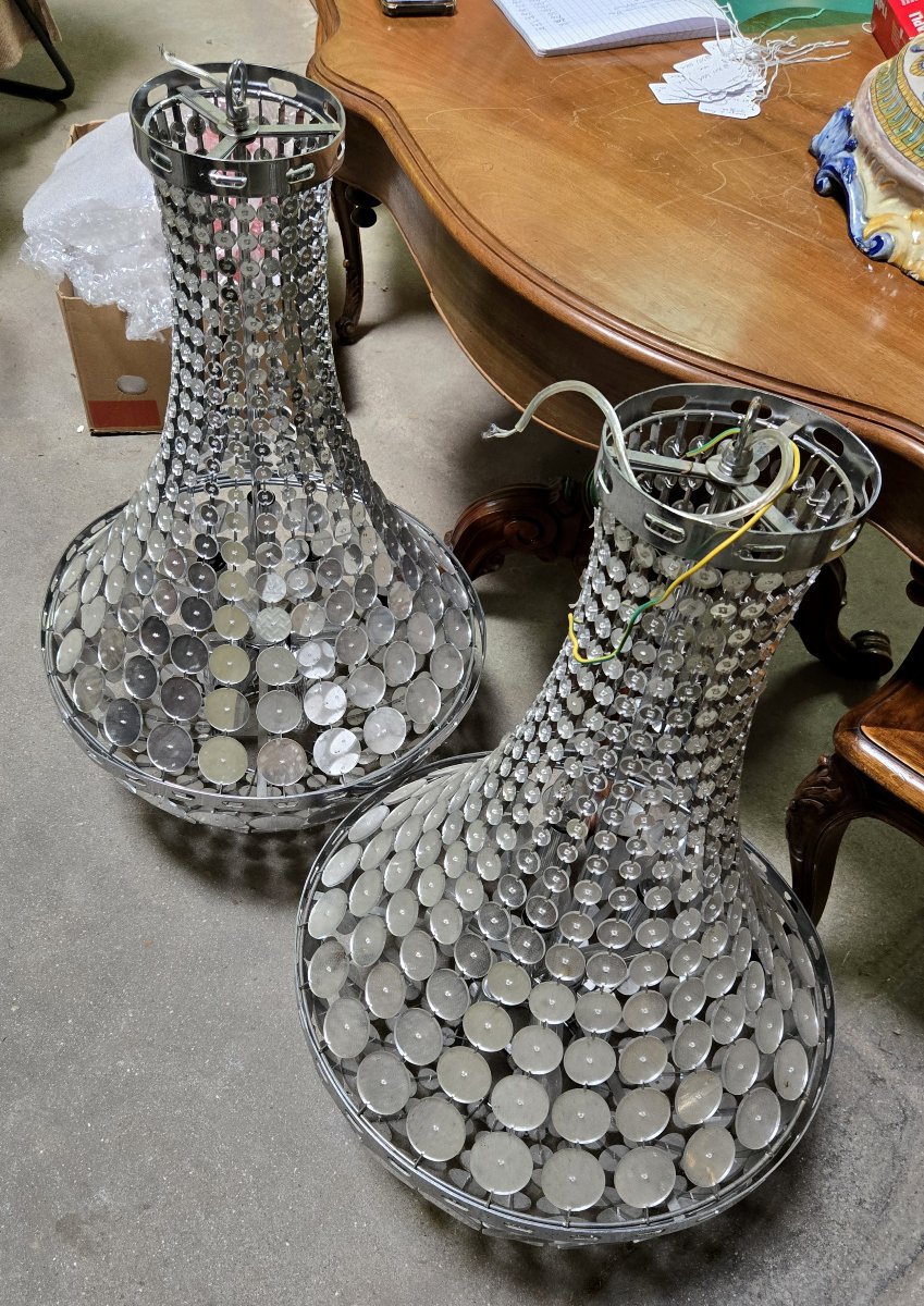 Pair Of Hot Air Balloon Chandeliers From The End Of The 20th Century-photo-6