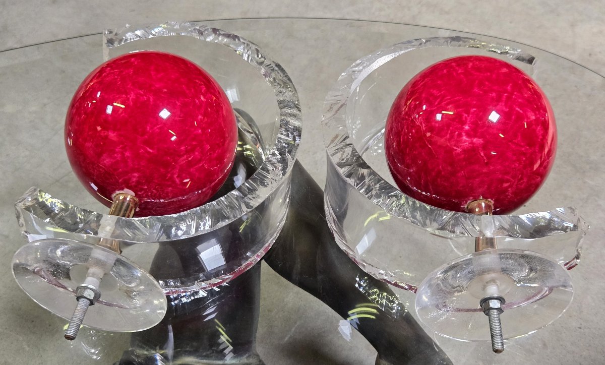 2 Modernist Design Balls That Were Used In An Apartment As Stair Balls-photo-1