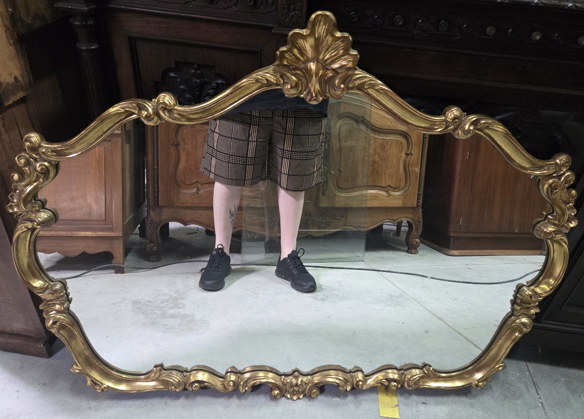 Louis XV Style Gilded Venetian Mirror 