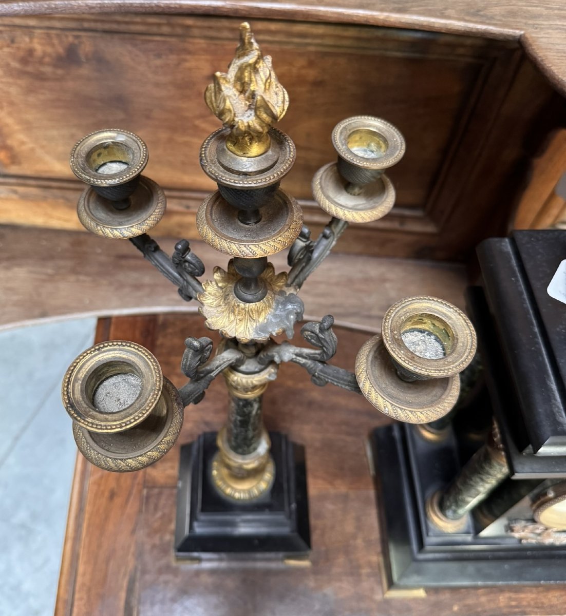 Garniture au lion Empire en bronze -photo-8