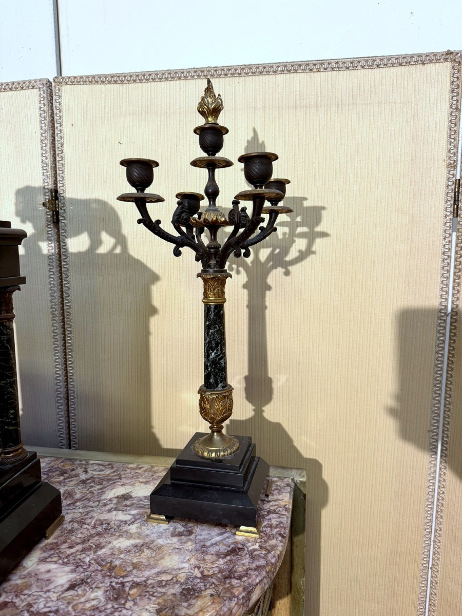 Garniture au lion Empire en bronze -photo-4
