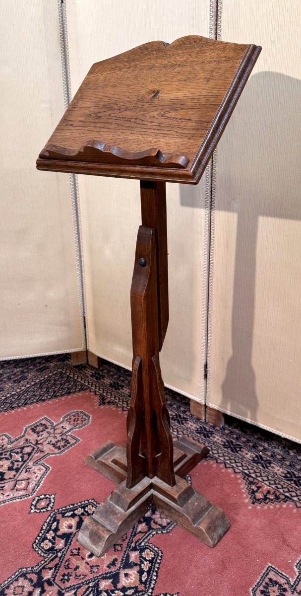 19th Century Lectern Or Music Stand In Solid Oak-photo-3