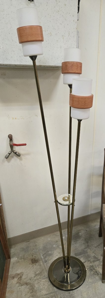 Lampadaire vintage en laiton vers 1960-photo-1