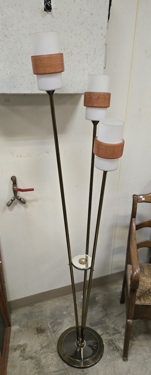 Lampadaire vintage en laiton vers 1960-photo-2