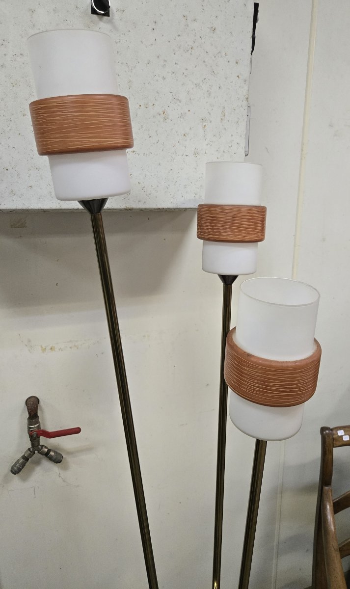 Lampadaire vintage en laiton vers 1960-photo-4
