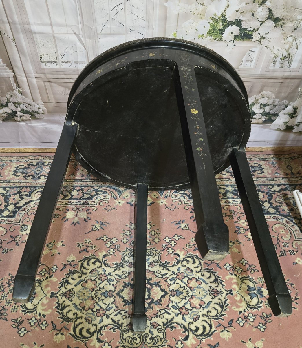 Asia 20th Century: Lacquered Side Table-photo-3