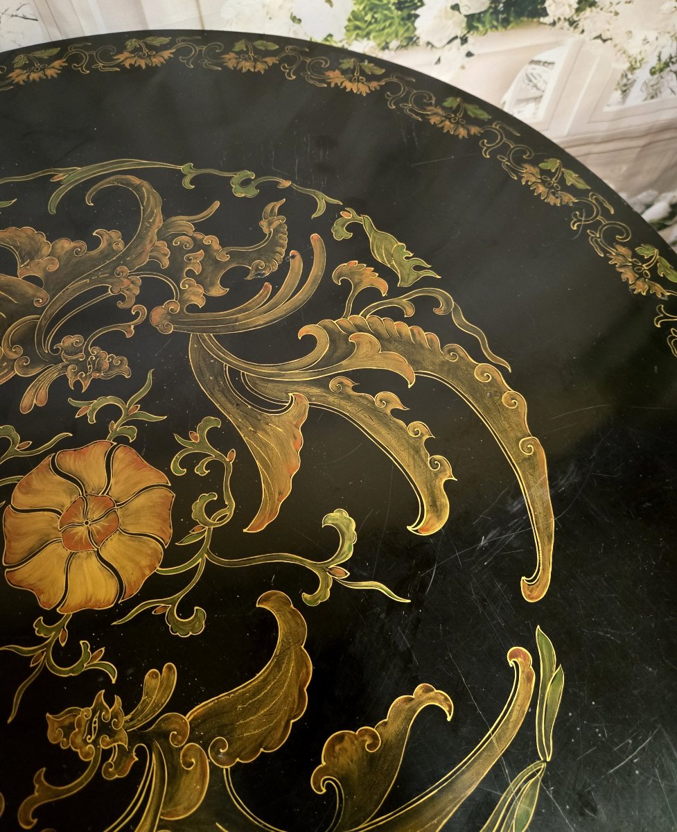 Asia 20th Century: Lacquered Side Table-photo-6
