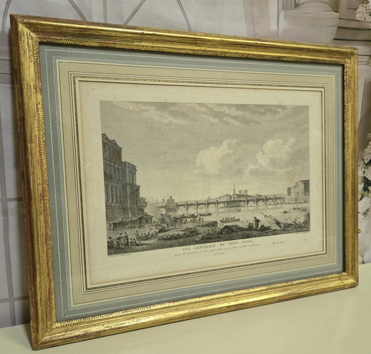 Vue générale du PONT-NEUF prise de l'endroit où l'on passe l'eau au premier Guichet du Louvre-photo-1