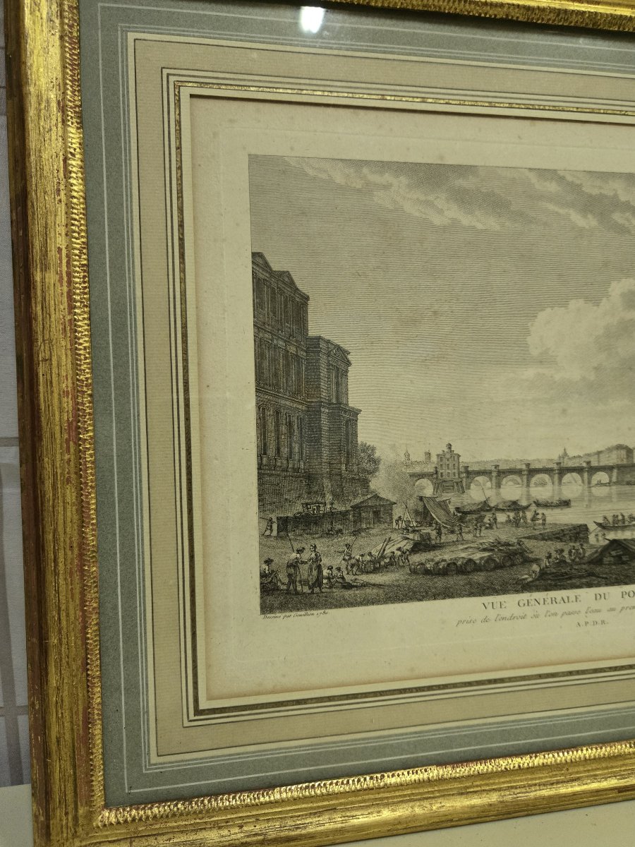Vue générale du PONT-NEUF prise de l'endroit où l'on passe l'eau au premier Guichet du Louvre-photo-3