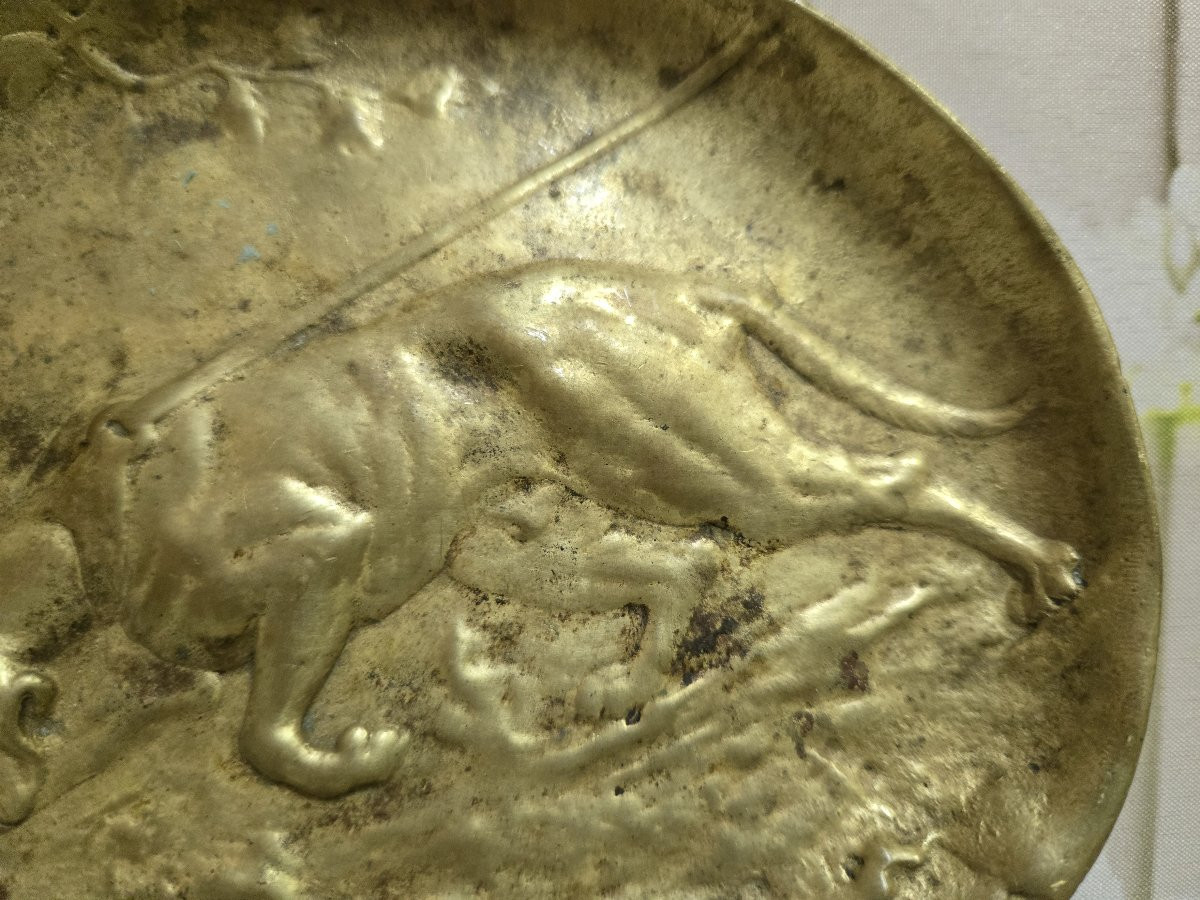 Berndorf : vide poche ou cendrier en bronze doré-photo-2