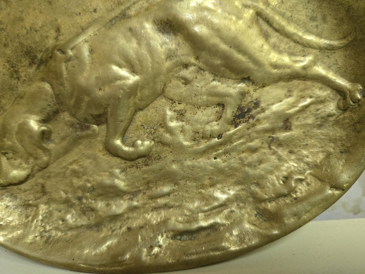 Berndorf : vide poche ou cendrier en bronze doré-photo-3