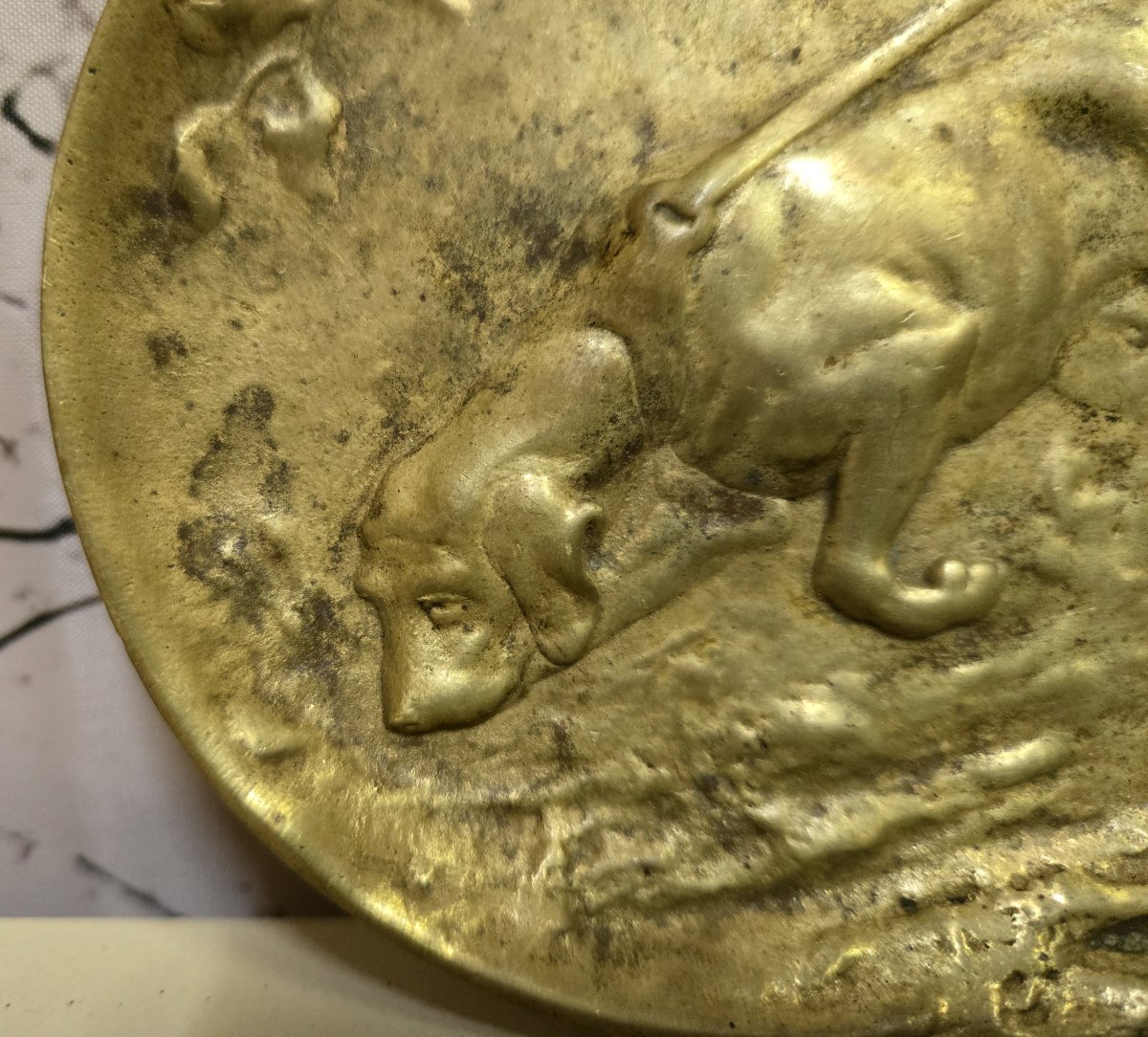 Berndorf : vide poche ou cendrier en bronze doré-photo-4