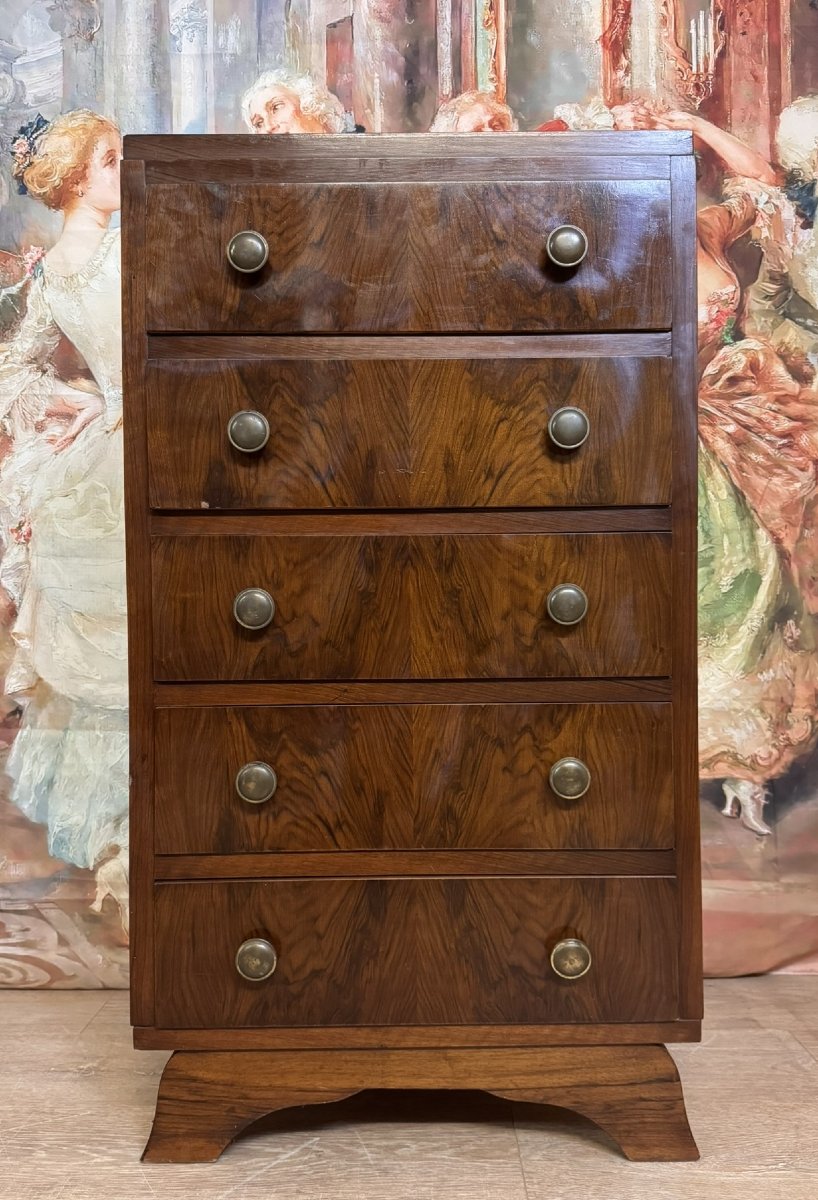 Art Deco Mahogany Chest Of Drawers-photo-2
