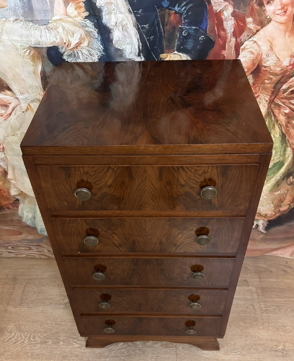 Art Deco Mahogany Chest Of Drawers-photo-3