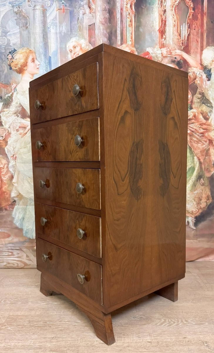 Art Deco Mahogany Chest Of Drawers-photo-3