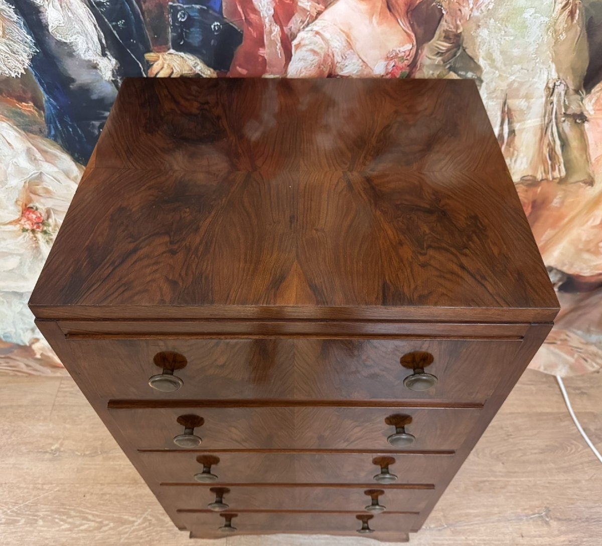 Art Deco Mahogany Chest Of Drawers-photo-5