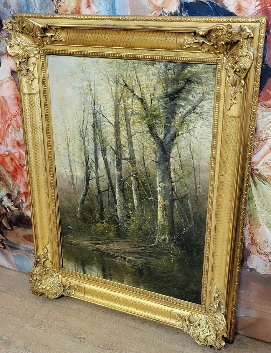 Louis Gustave Ricard (1823-1873): “river In The Undergrowth” Oil On Canvas-photo-3