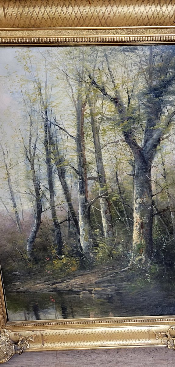 Louis Gustave Ricard (1823-1873): “river In The Undergrowth” Oil On Canvas-photo-6