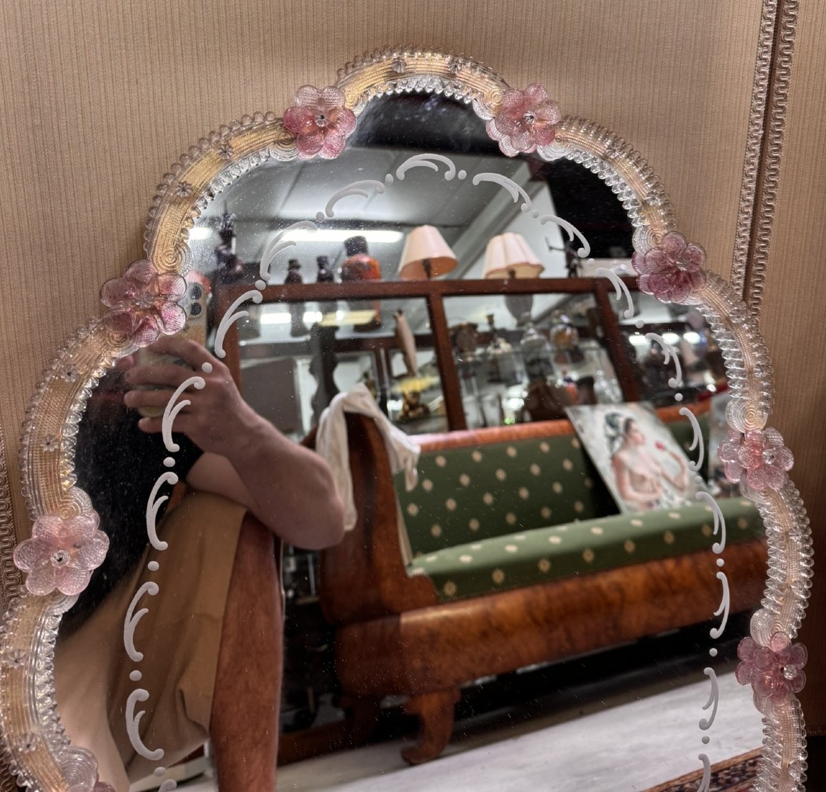 Pair Of Important Venetian Mirrors In Murano Glass-photo-6