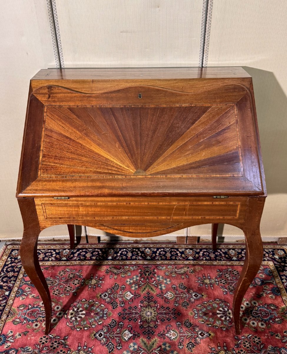 Louis XV Style Sloping Desk In Marquetry-photo-1