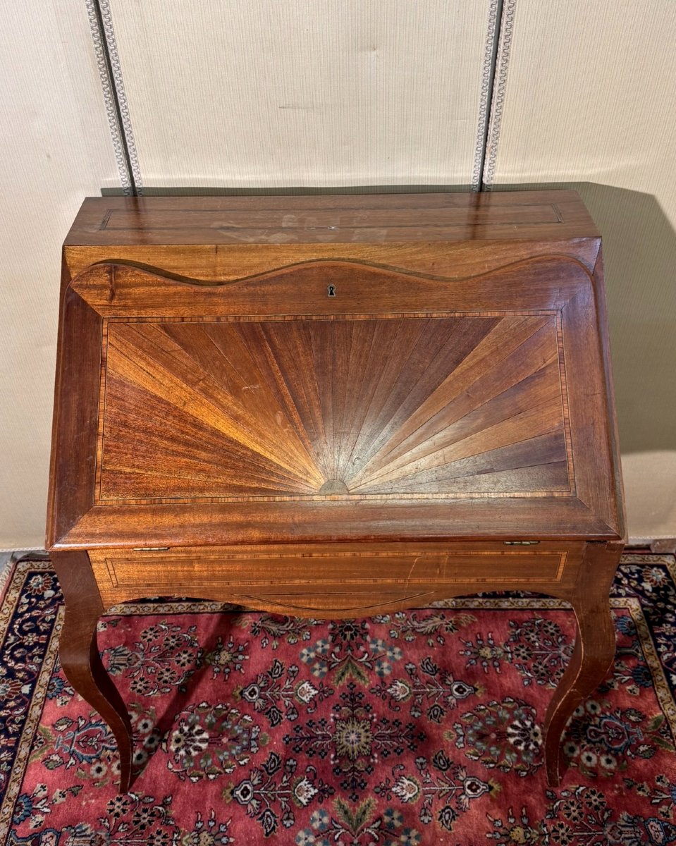Louis XV Style Sloping Desk In Marquetry-photo-2