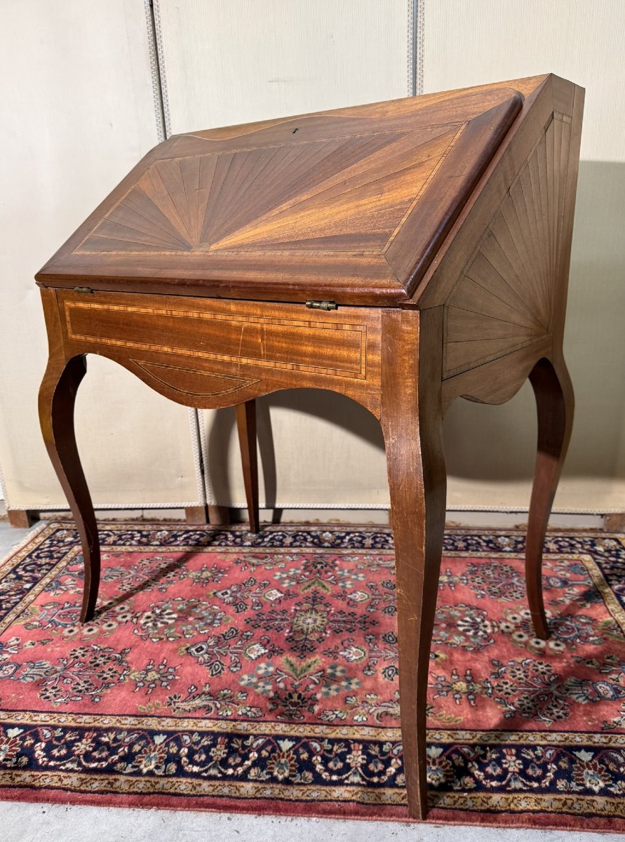 Louis XV Style Sloping Desk In Marquetry-photo-7