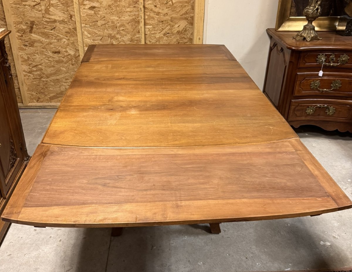 After Gauthier Poinsignon: Art Nouveau Period Table From The Nancy School In Walnut-photo-1