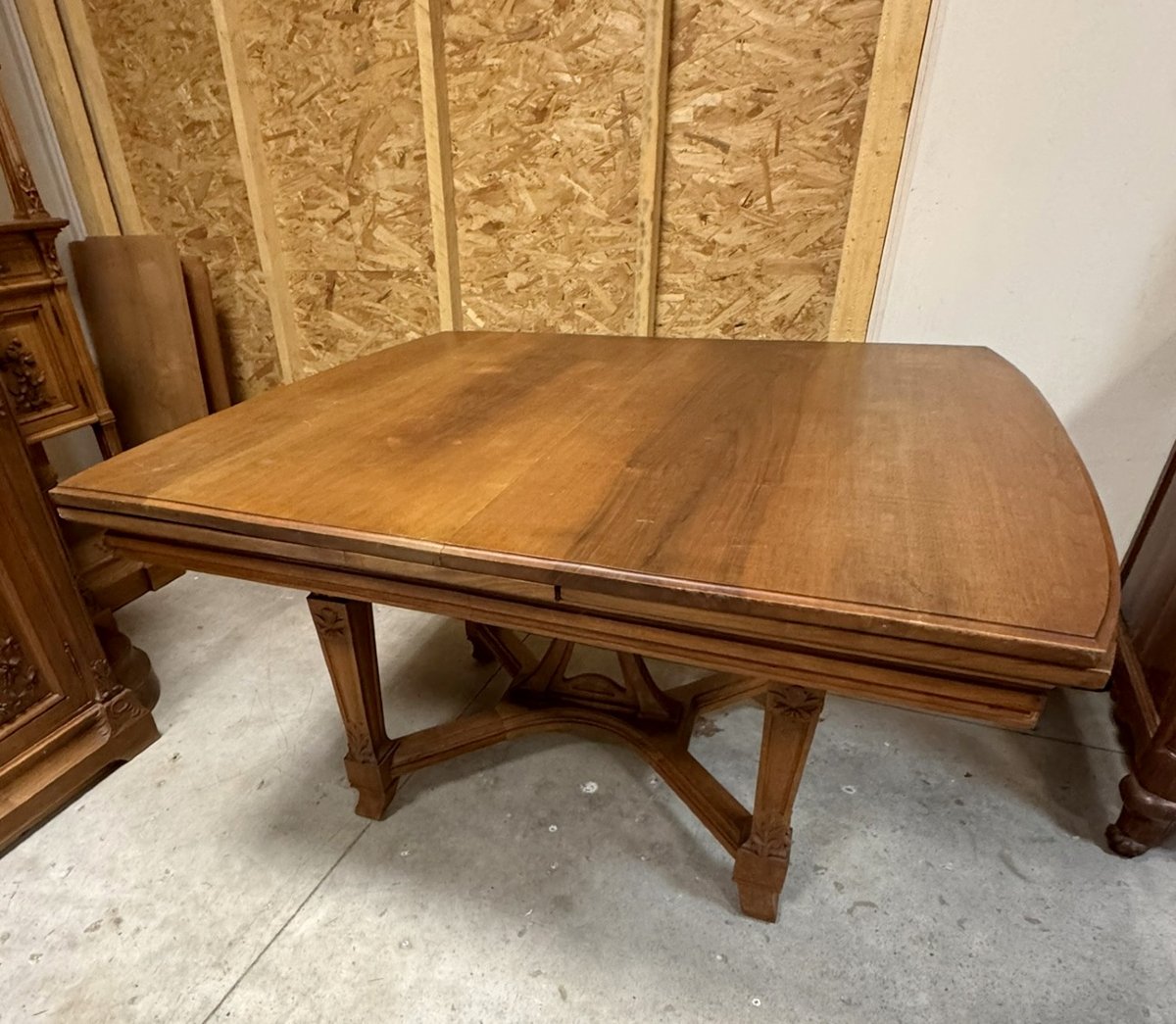 After Gauthier Poinsignon: Art Nouveau Period Table From The Nancy School In Walnut-photo-4