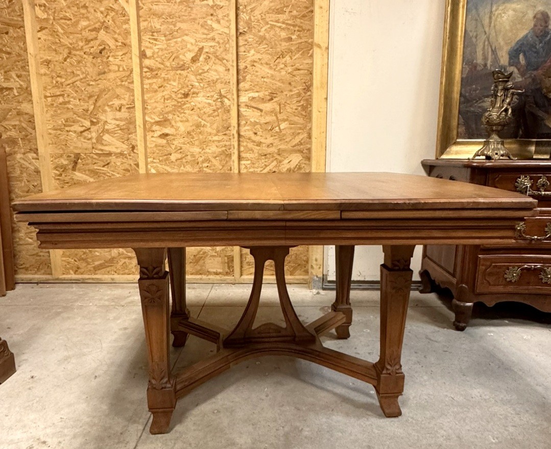 After Gauthier Poinsignon: Art Nouveau Period Table From The Nancy School In Walnut