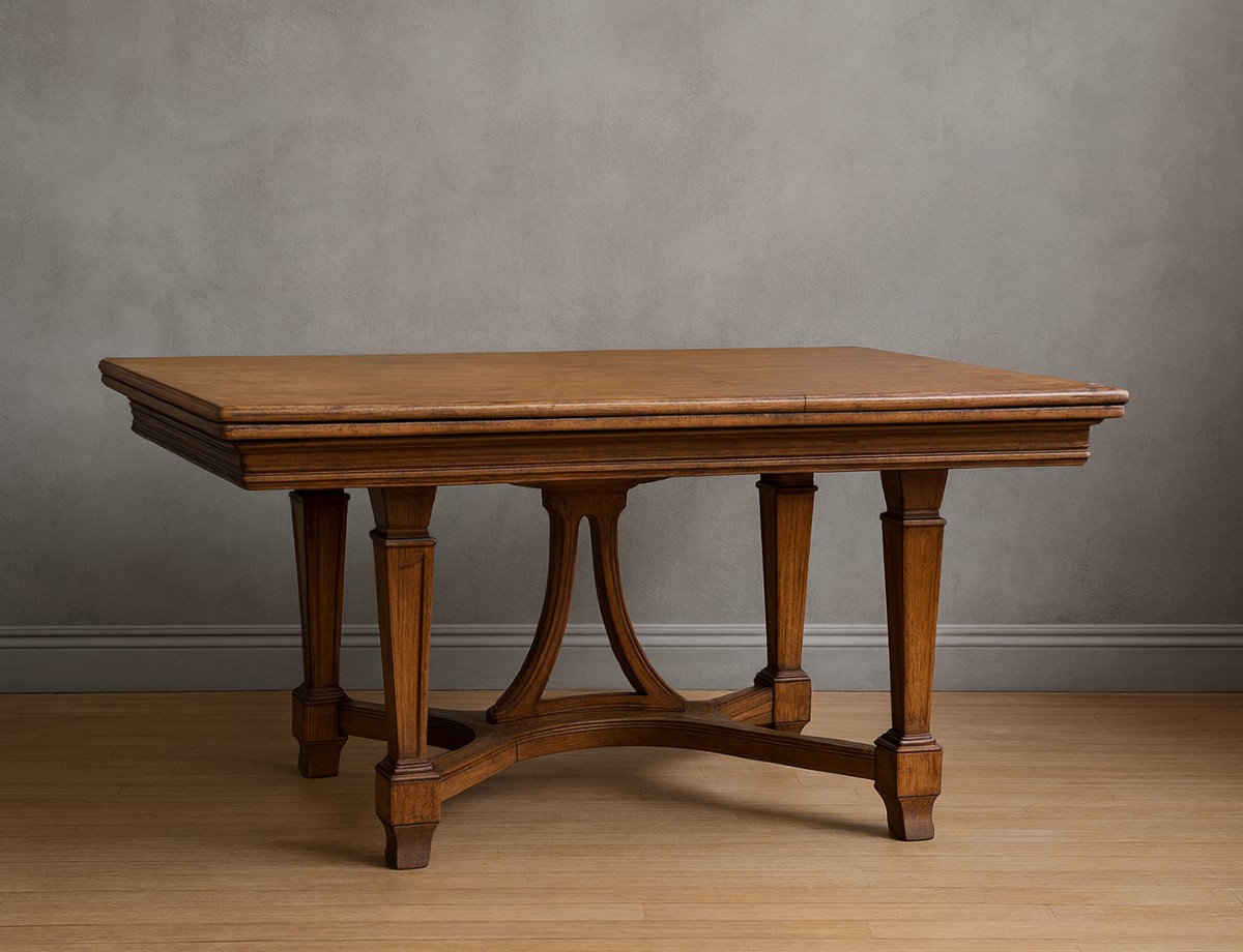 D'aprés Gauthier Poinsignon : Table époque Art Nouveau Ecole de Nancy en noyer