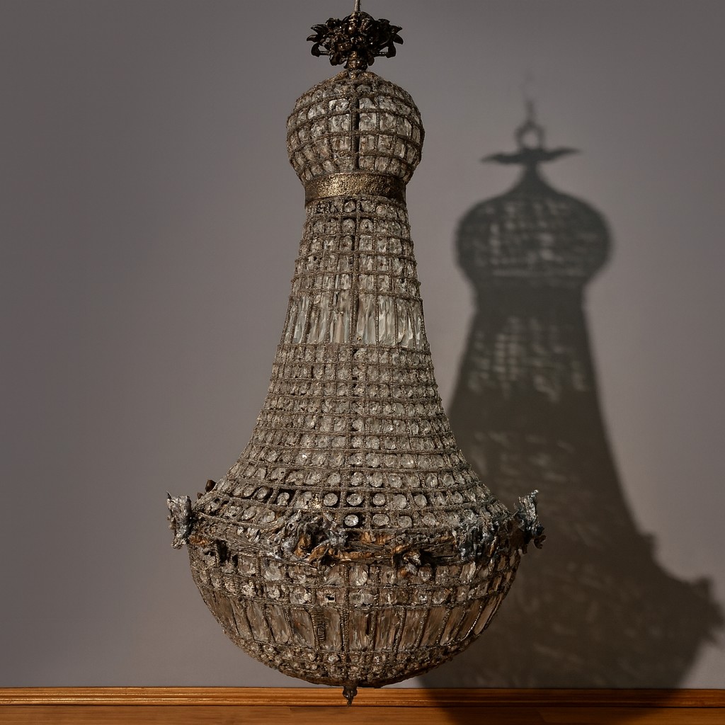 Huge Hot Air Balloon Chandelier With Putti Heads Decoration / H105 Cm