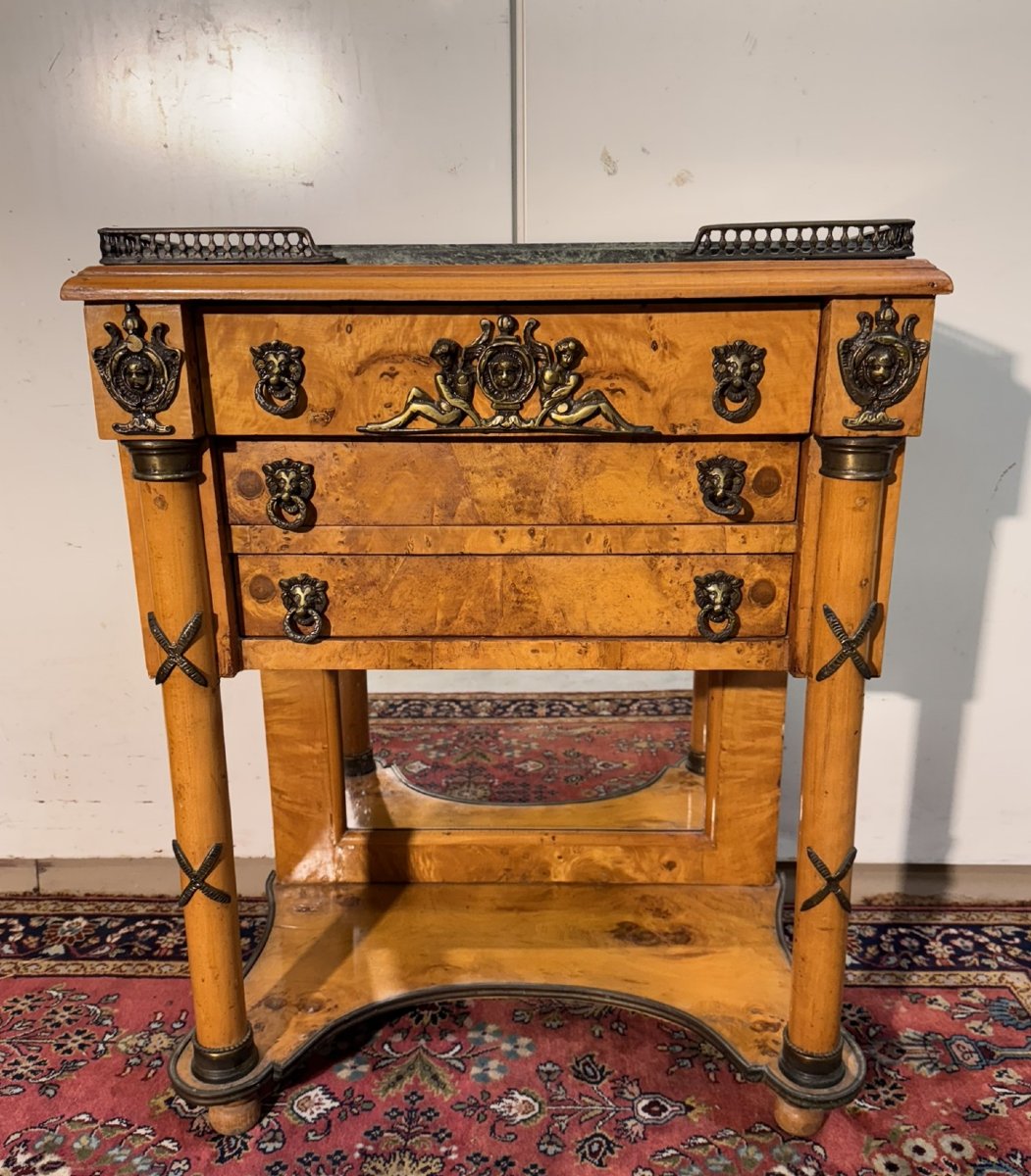 Empire Style Lady's Chest Of Drawers In Burl -photo-1