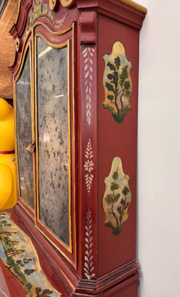 Venetian Louis XV Style Library Cabinet In Lacquered Wood-photo-6