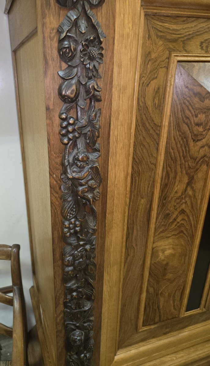Dutch Renaissance Style Cushion Cabinet In Solid Wood-photo-7
