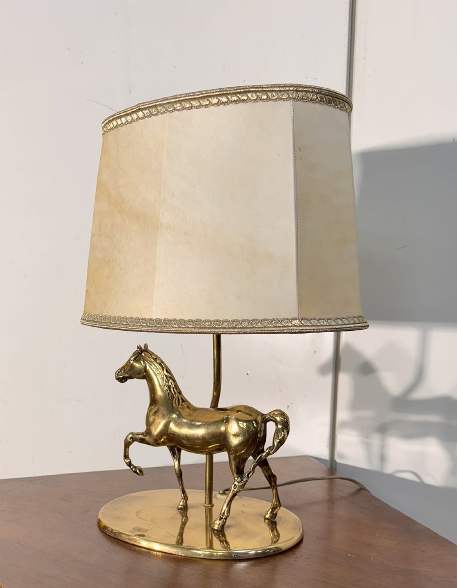 D'aprés Maison Jansen : lampe au cheval -photo-1