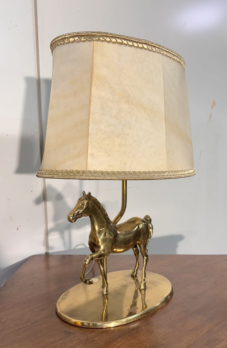 D'aprés Maison Jansen : lampe au cheval -photo-2