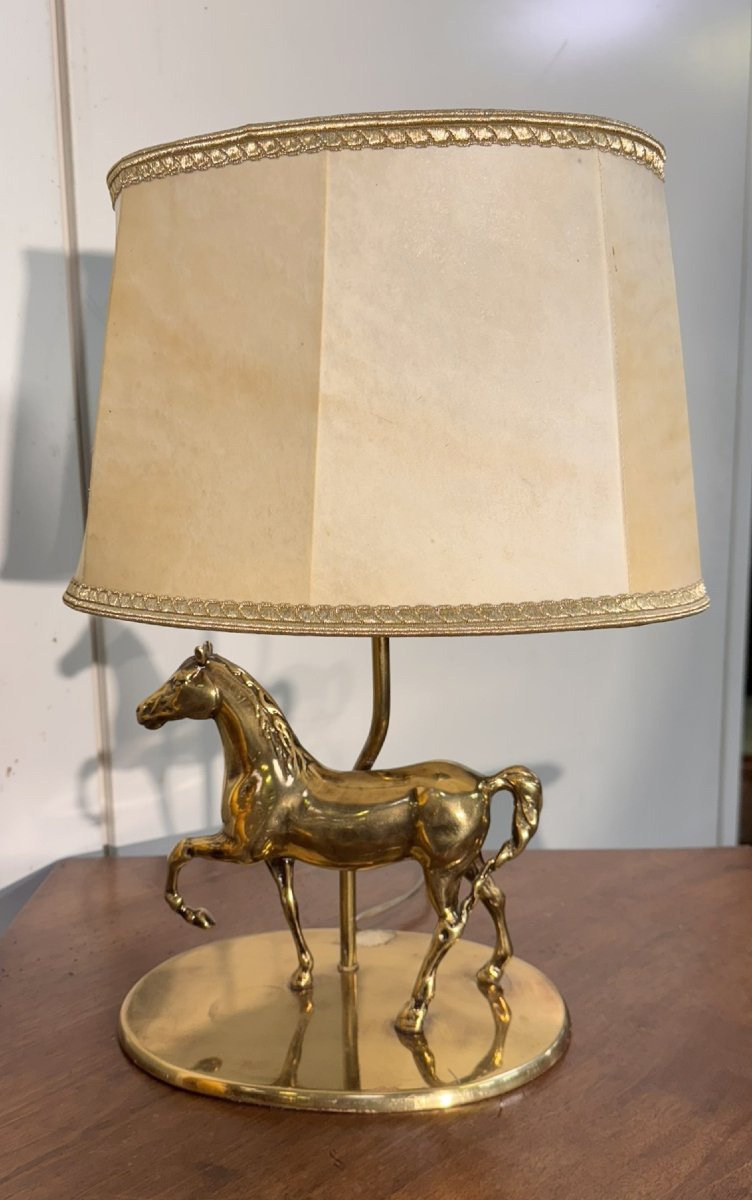 D'aprés Maison Jansen : lampe au cheval -photo-5