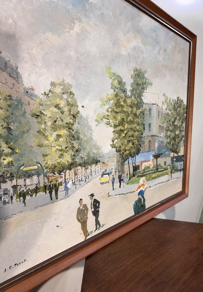 Jc Perot: Large Oil On Canvas "place Pigalle"-photo-6