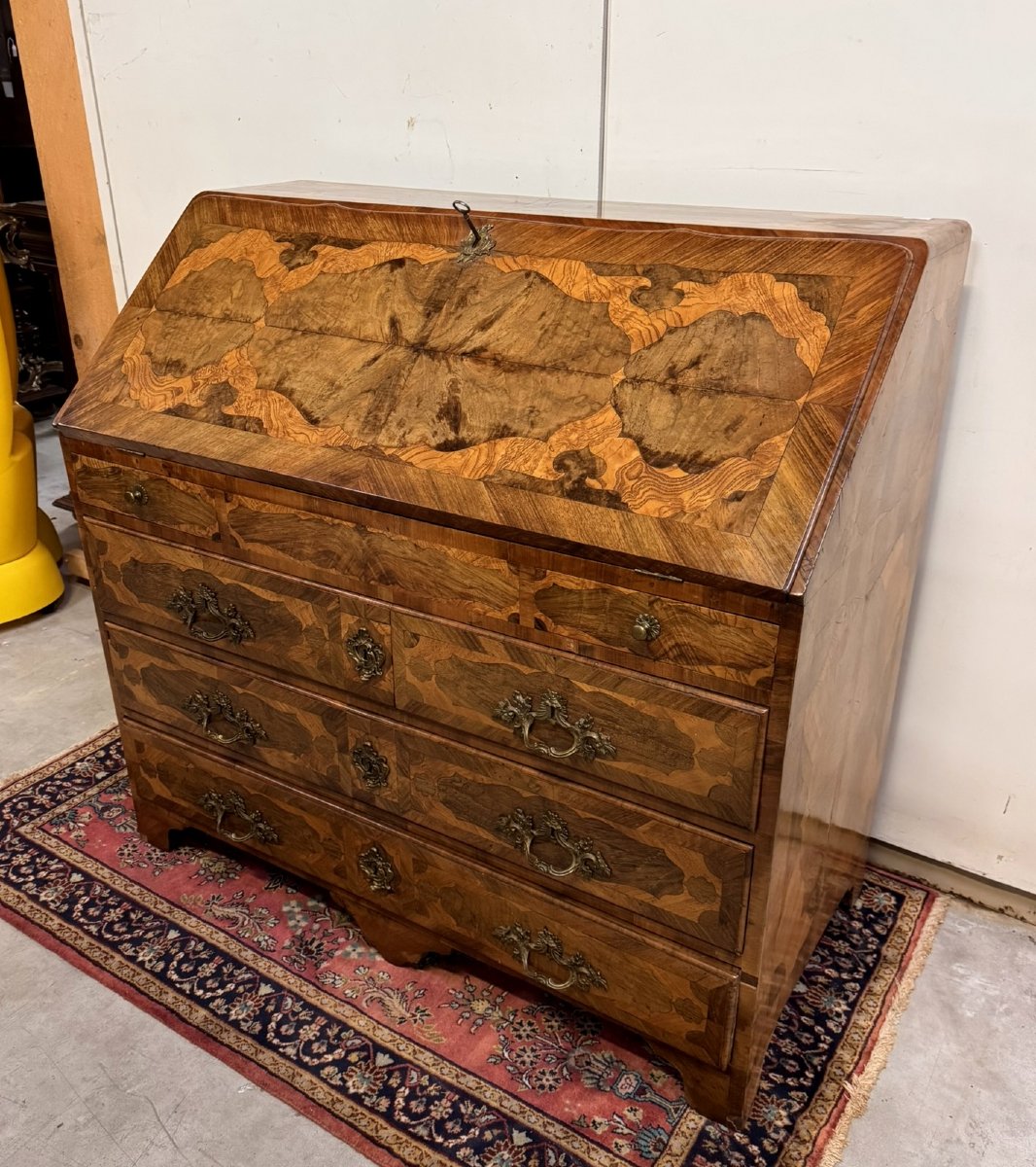 Louis XV Period Desk - Chest Of Drawers Or Writing Desk In Marquetry-photo-2