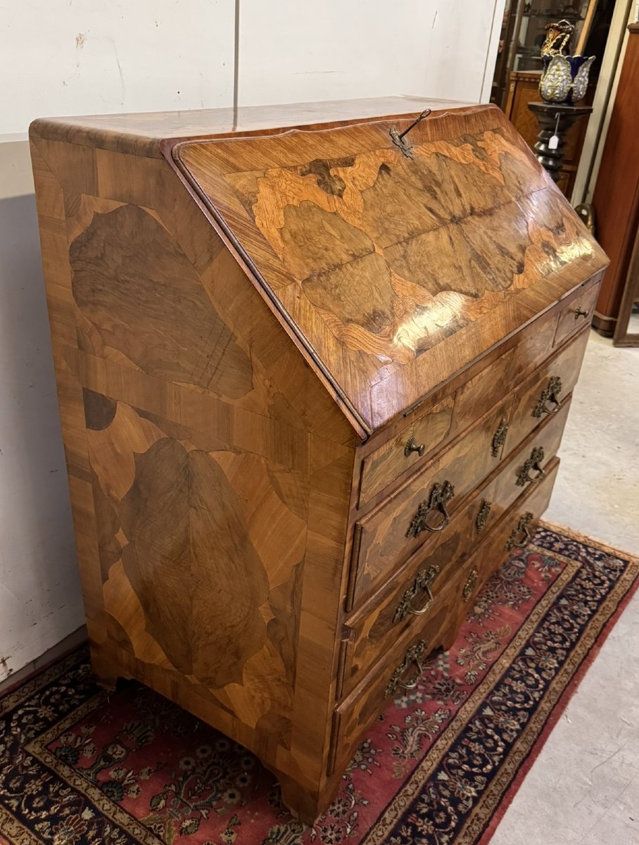 Louis XV Period Desk - Chest Of Drawers Or Writing Desk In Marquetry-photo-4
