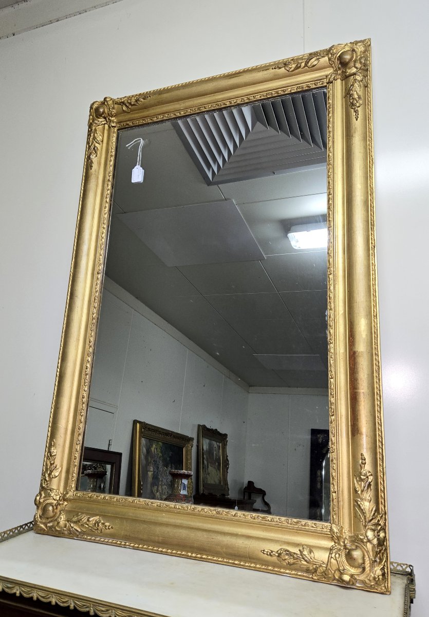 Empire Period Mirror - Charles X In Gilded Wood-photo-2