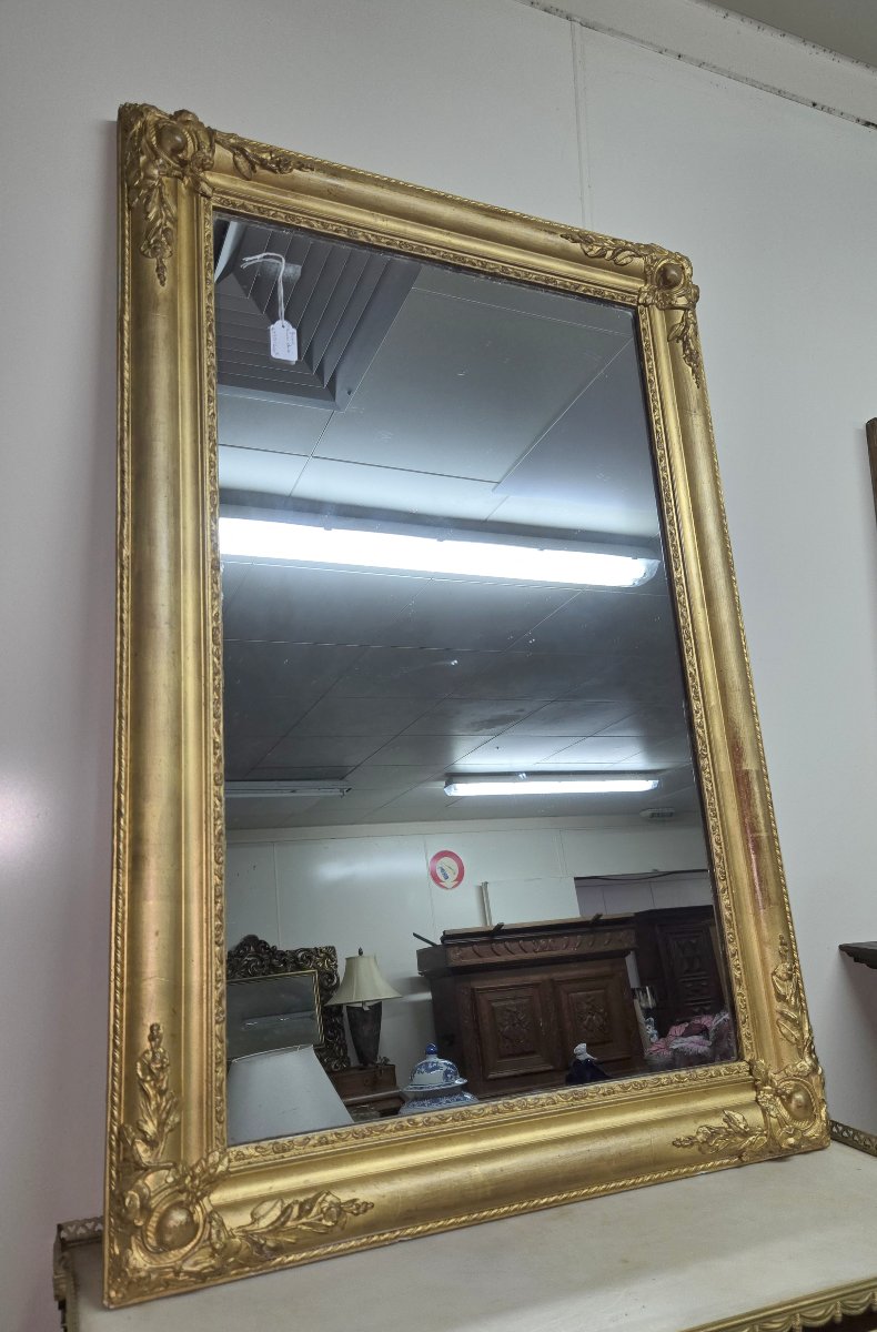 Empire Period Mirror - Charles X In Gilded Wood-photo-3