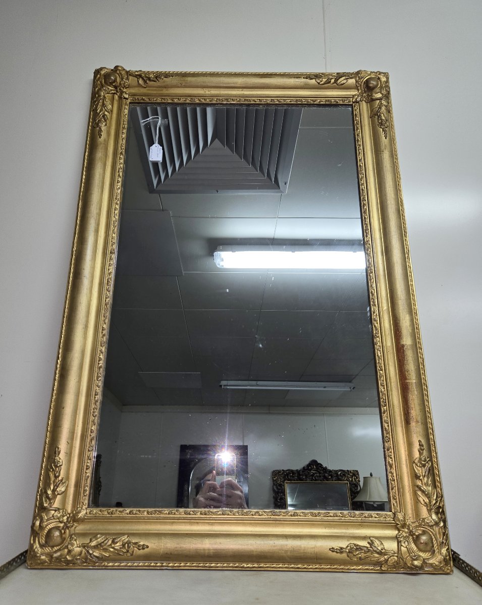 Empire Period Mirror - Charles X In Gilded Wood-photo-4