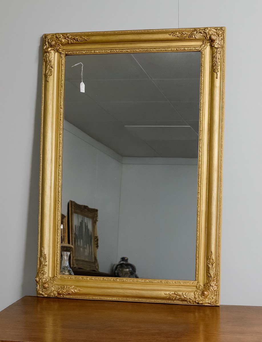 Empire Period Mirror - Charles X In Gilded Wood