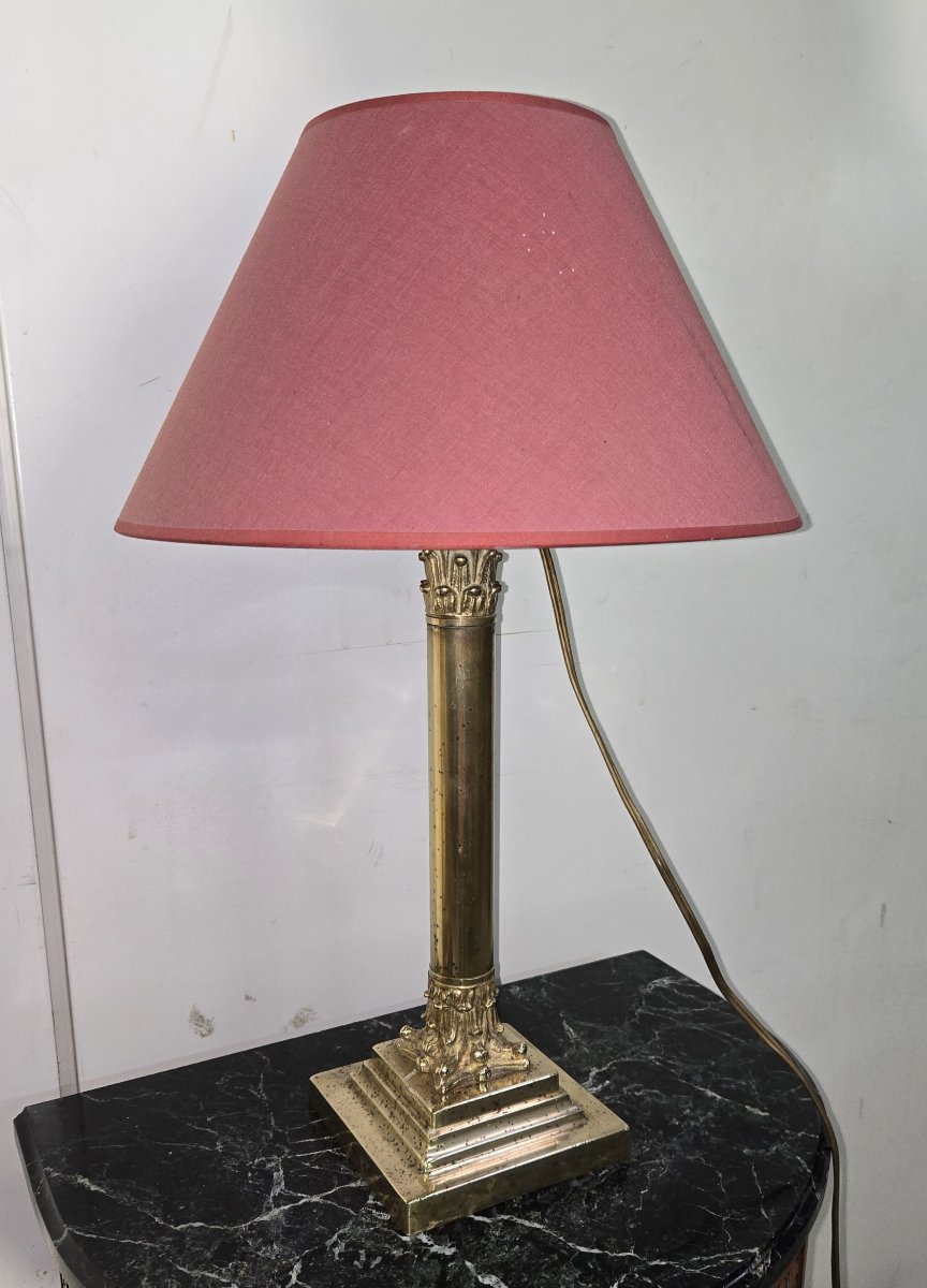 Lampe de style Empire en bronze doré-photo-1