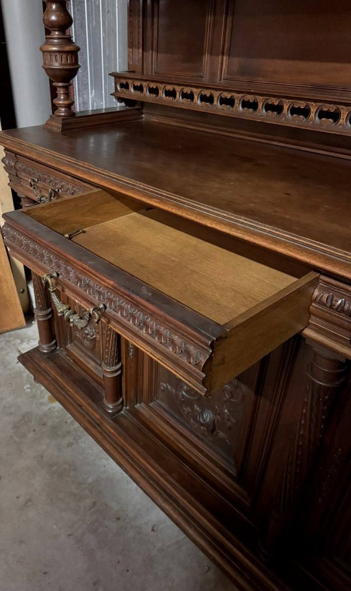 Important buffet style Renaissance en noyer-photo-5