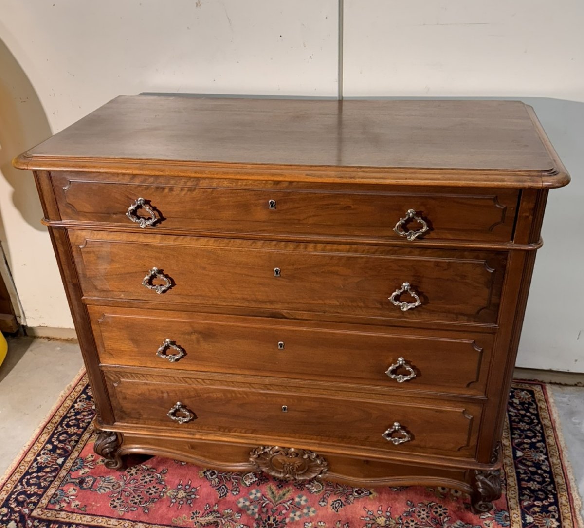 Louis XV Style Walnut Chest Of Drawers-photo-1