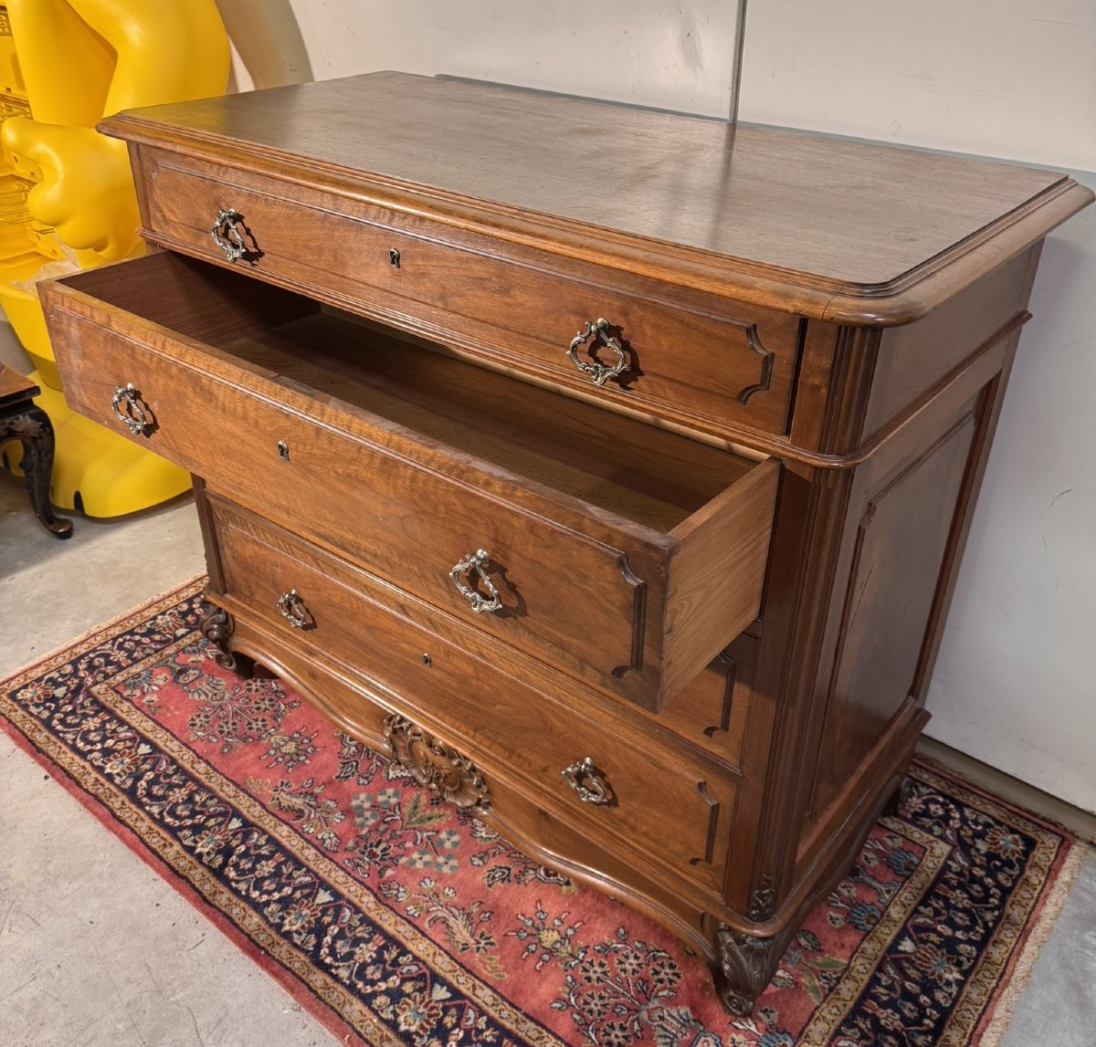Louis XV Style Walnut Chest Of Drawers-photo-2
