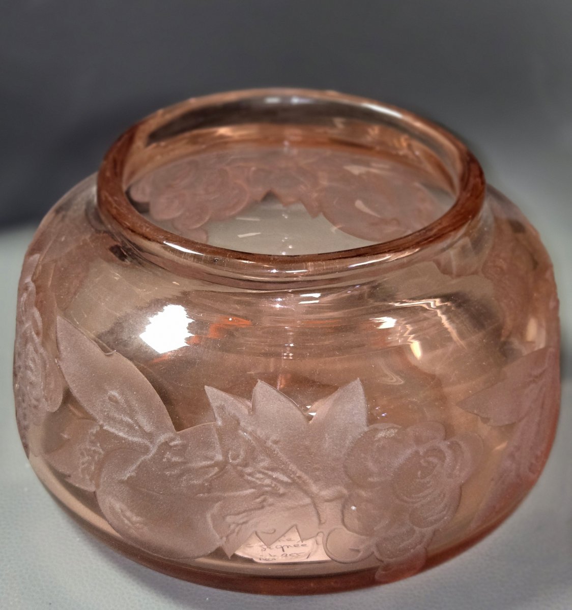 Legras: Very Important Glass Vase With Acid-etched Patterns-photo-3