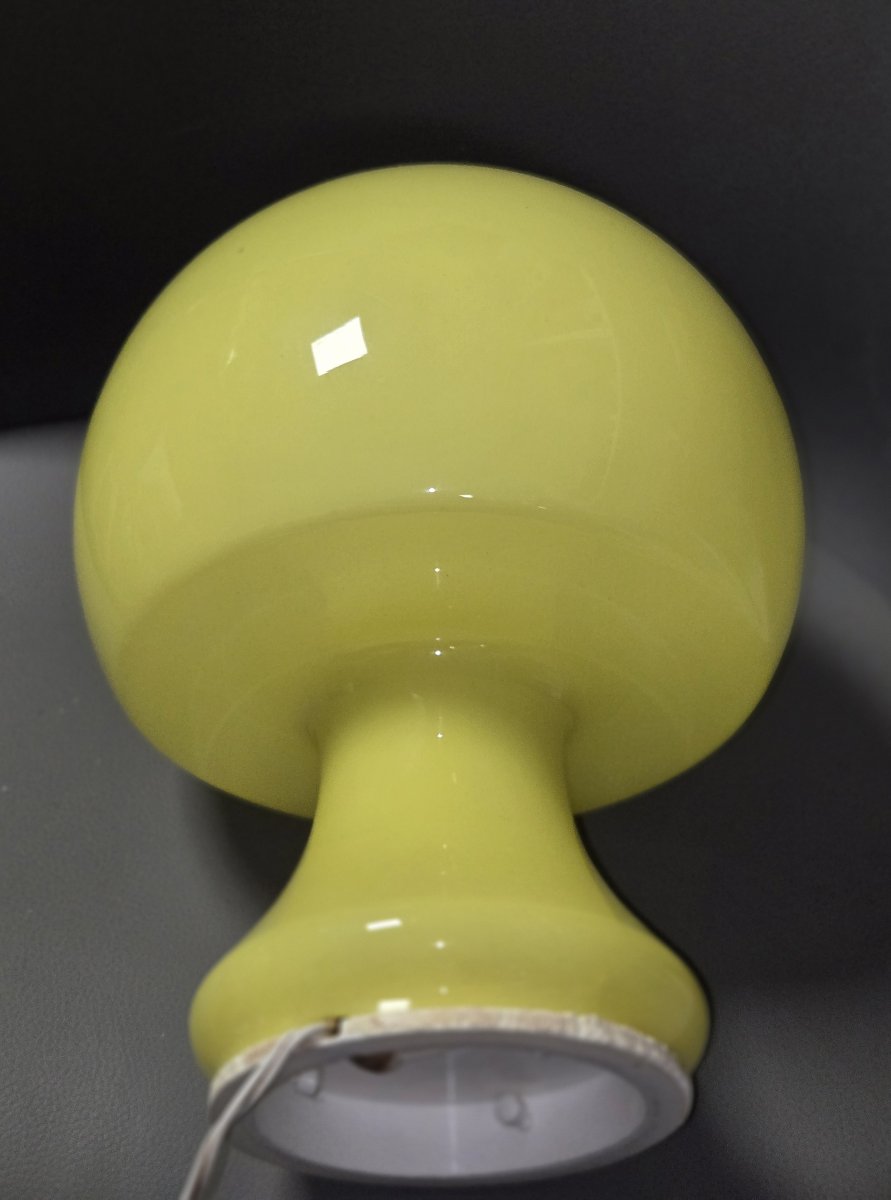 D'aprés Karin Korn : lampe champignon en verre jaune 1970'-photo-7